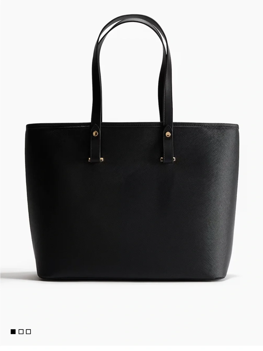 H&M Black Faux Leather Large Tote Bag Work Everyday Shoulder Bag